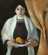 August Macke Portrait with Apples : Wife of the Artist oil painting picture wholesale